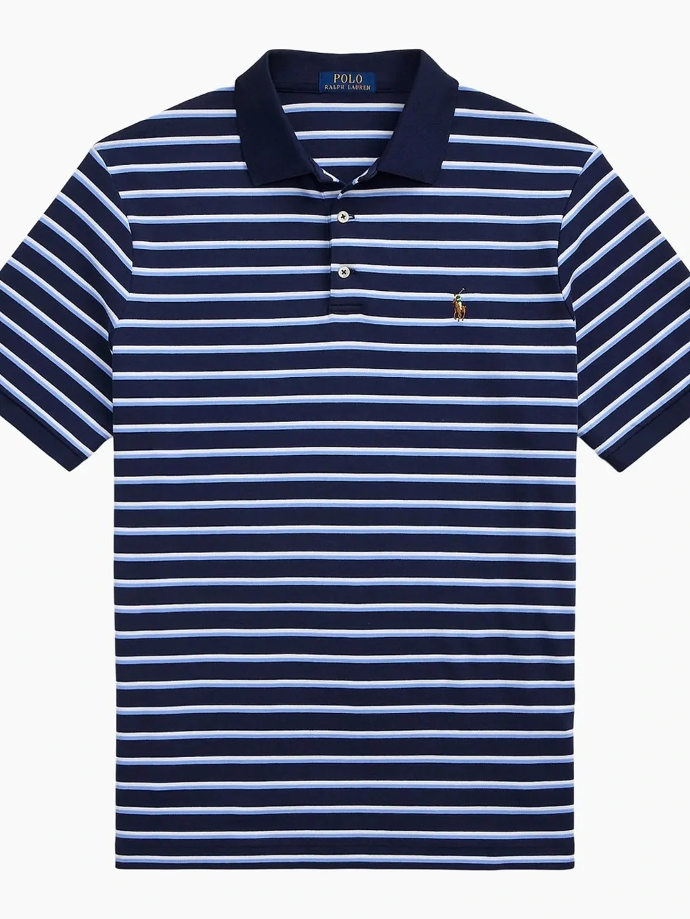 Ralph Lauren Navy and Light Blue Striped Polo Shirt